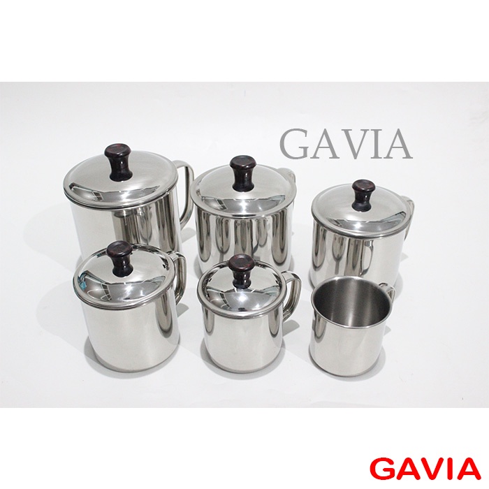 Mug Stainless Steel / Gelas Minum / Mug Tutup Tahan Panas / Mug Kecil dan Besar CB-304