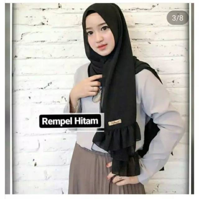 Pashmina rempel 175cm kekinian terbaru