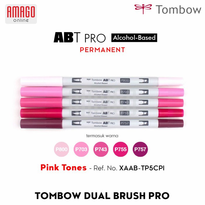 TOMBOW Dual Brush Pen ABT PRO - PINK TONES - 5 packs - XAAB-TP5PI