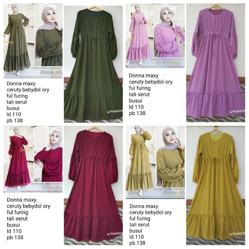 DONNA MAXY LENGAN BALON CERUTYBEBYDOLL HARGA AMBYAR KUALITAS ORIGINAL