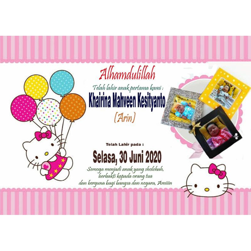 Benner Ulang tahun/lahir untuk anak 50 cm x 50 cm