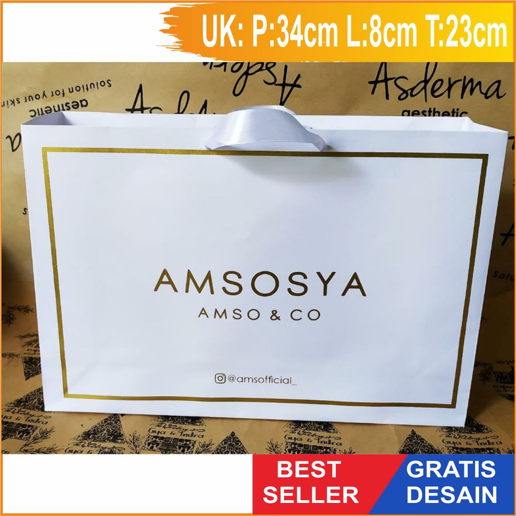 

Paperbag Custom Warna Kertas BC Murah Uk P34 L8 T23cm