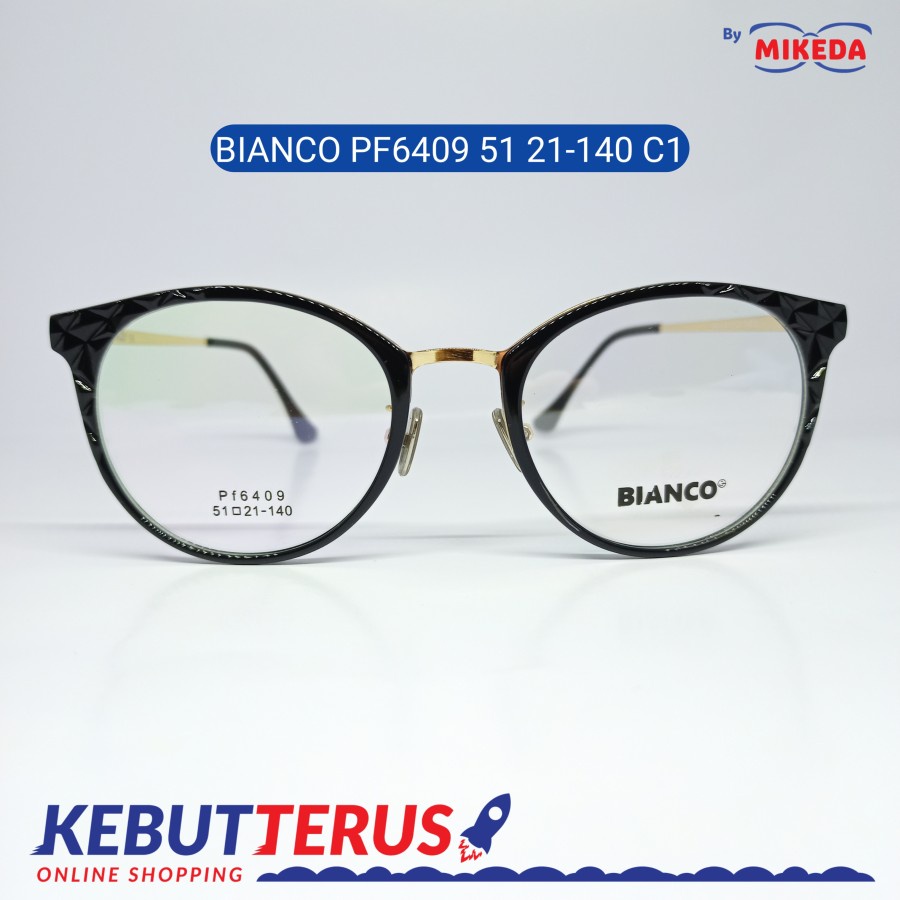 Mikeda-FRAME KACAMATA BIANCO PF6409 51 21-140 C1+LENSA(MINUS/CYLINDER)