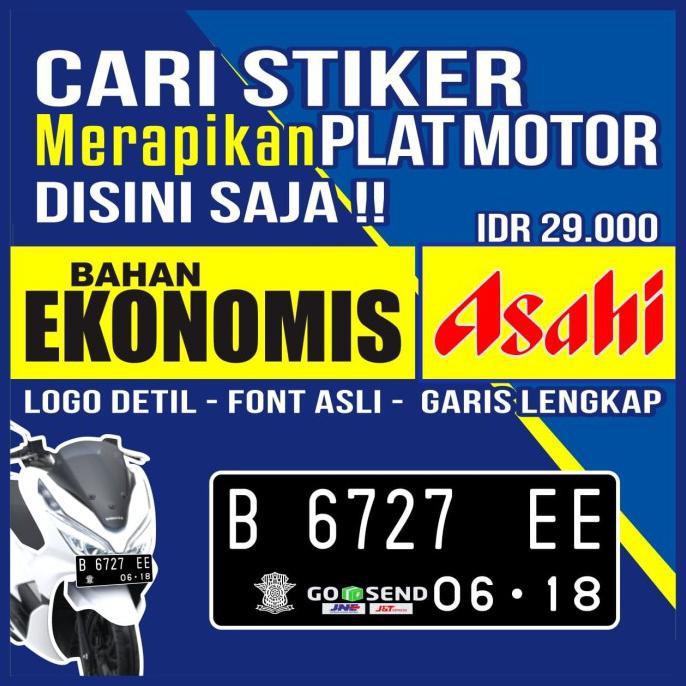Cutting Sticker Plat Nomor Motor