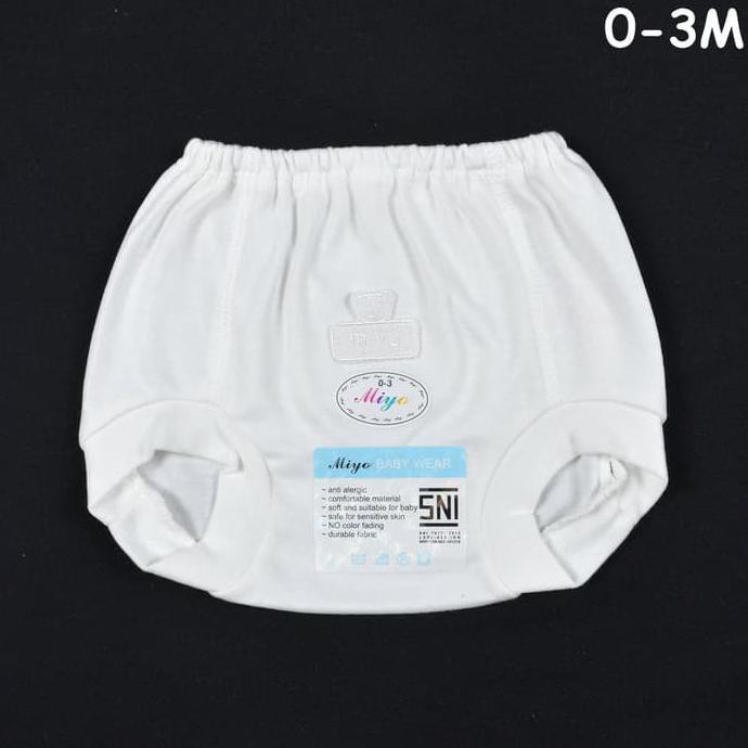 MIYO 1 Pcs Celana Pop Bayi/Baby Putih Newborn (0-3M)