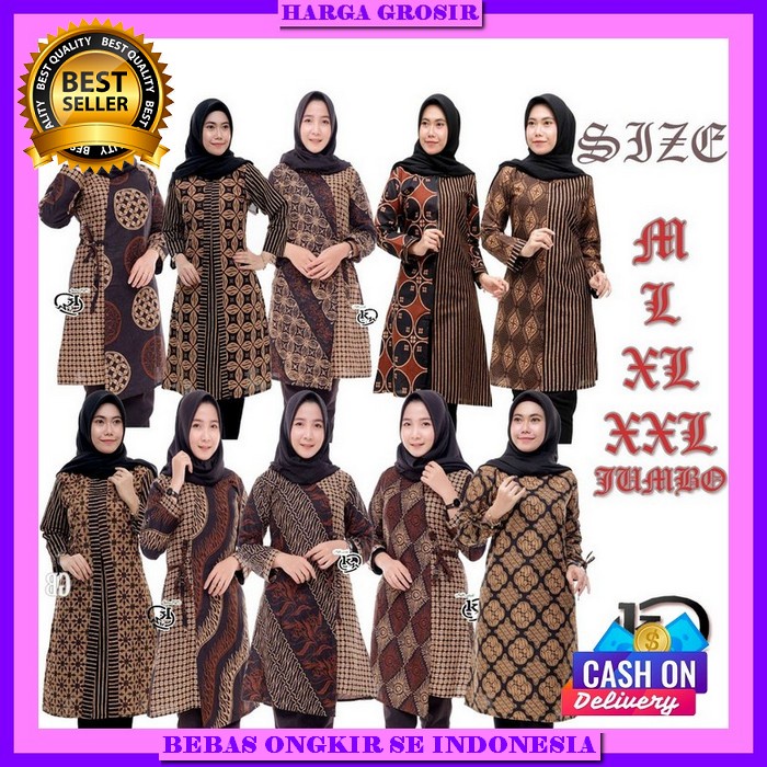 Atasan Kerja Casual Blouse Cewek Kekinian Baju Batik Wanita Buju Cewek Formal Baju Kondangan Ibu2 At