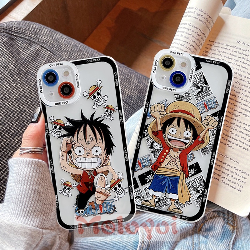 Soft Case TPU Transparan Motif Kartun Luffy One Piece Untuk iPhone 7 8 Plus 11 XR 12 13 11 Pro MAX 6 6S Plus X XS MAX SE 2020