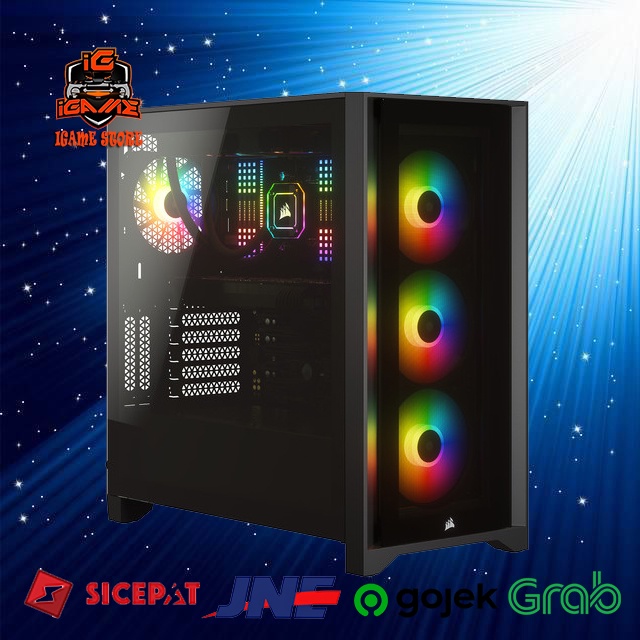 Corsair iCUE 4000X RGB Tempered Glass Mid Tower ATX Case MANTAF GAN