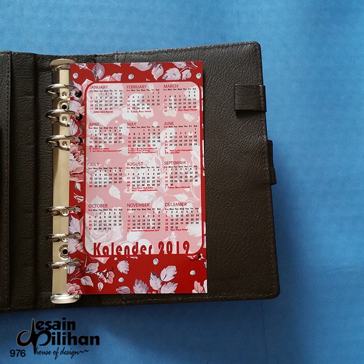 

Kalender 2025 tema bunga merah Binder Organizer