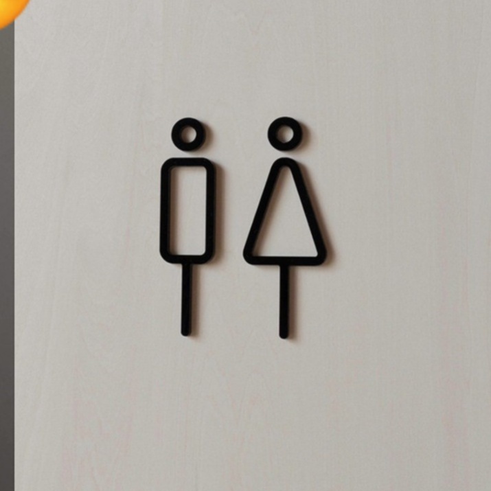

Stiker Sign Toilet Simple | Toilet Sign Acrylic Sticker | Akrilik Sign - Putih