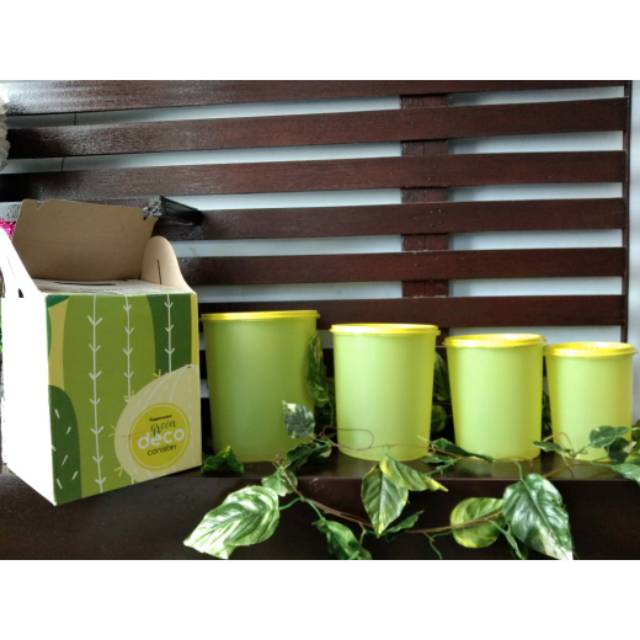 Green Deco Canister Set (original Tupperware)