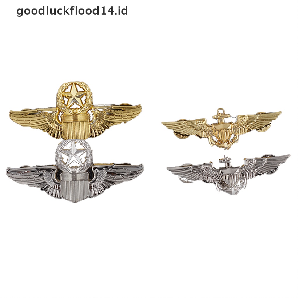 [OOID] US Wings Military Command Master Aviator Metal Wings Badge Pin Brooch ID