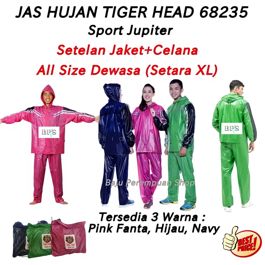 Jas Hujan Tiger Head 68235/Setelan Jas Hujan Sport Jupiter 68235/Mantel Hujan Tiger Head Sport Jupiter 68235/Mantel Hujan Sport Jupiter