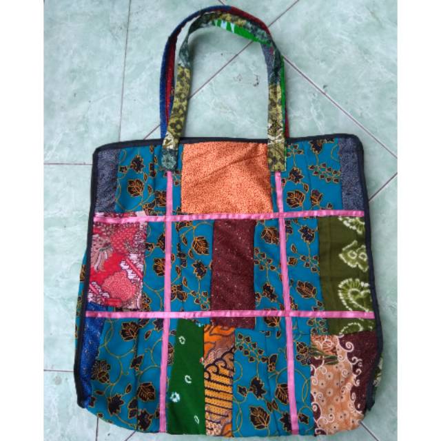 (BISA COD) TAS HAND BAG BATIK PERCA JUMBO MOTIF RANDOM - TAS LAUNDRY SOUVENIR MURAH JOGJA