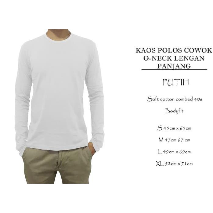 Kaos Polos Lengan Panjang Cowok Putih Best Quality