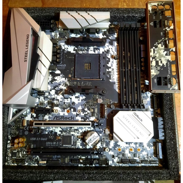 Motherboard asrock b450m steel legend dan vga msi  radeon rx 580 armor 8Gb OC