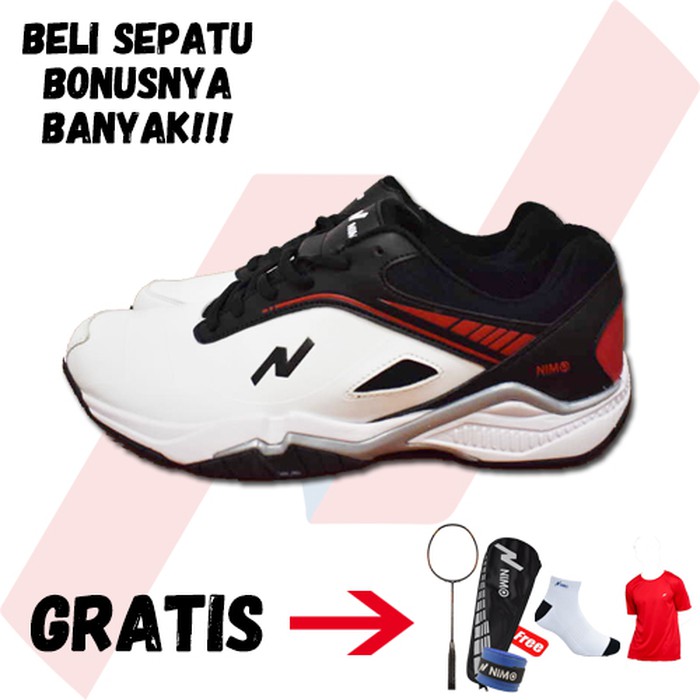 BELI SEPATU DAPAT RAKET - Sepatu Badminton NIMO CK04 White size 39-44 - 39