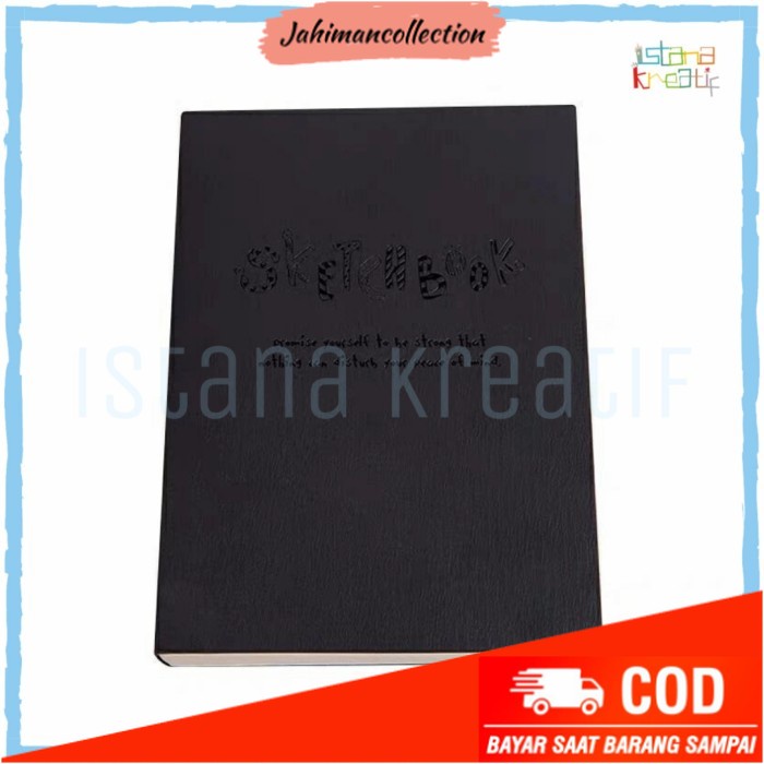 

✨ BISA COD ✨ 520 Sketchbook A5 Softcover | 128 Lembar 100 Gsm | Blank Sketch Book - Black