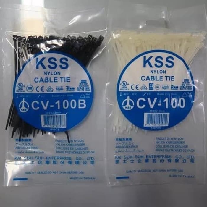 Cable Ties KSS CV 100 / Kabel Ties KSS CV100 (Hitam/Putih) 100 Pcs