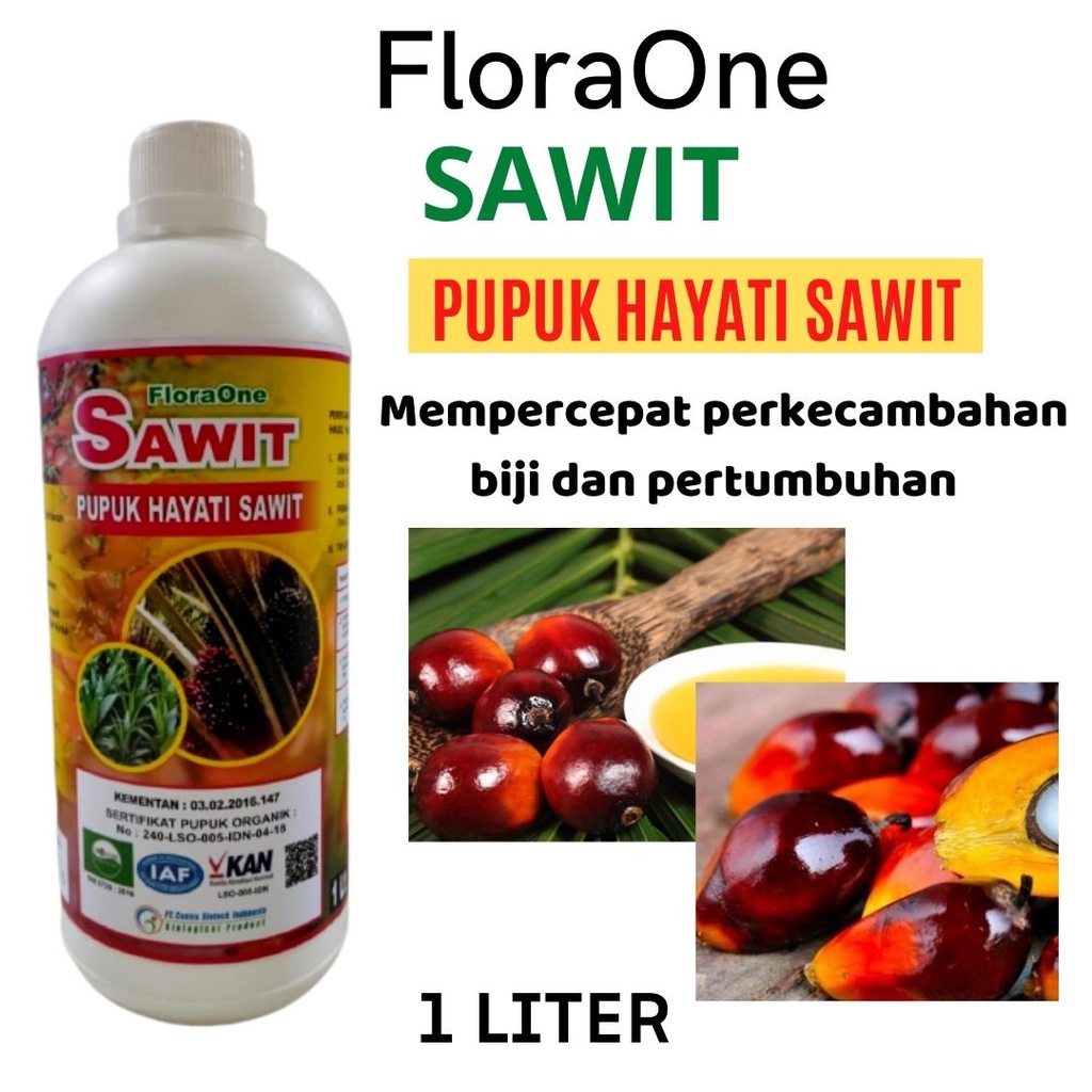 Floraone Sawit Pupuk Hayati Cair, Pupuk Memperbesar Buah Kelapa Sawit