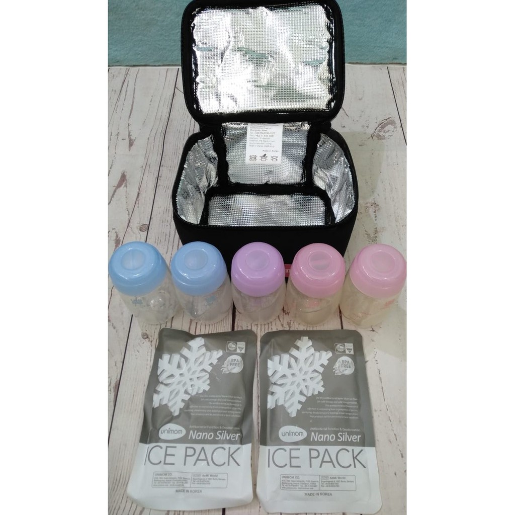 UNIMOM COOLER BAG Bag 5 Bottle ( Free 2 Ice Gel ) / Tas ASI Bayi