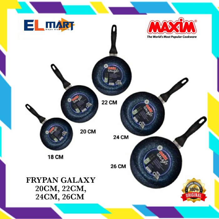 Maxim Galaxy Fry Pan 20cm 22cm 24cm 26cm Wajan Frypan Anti Lengket