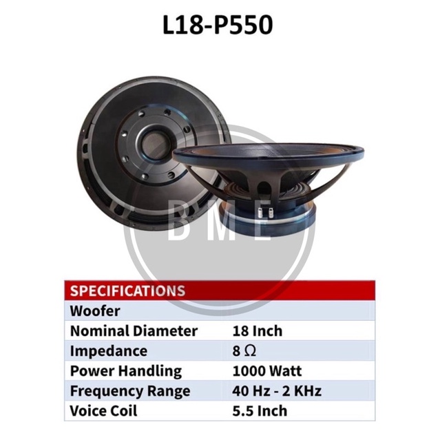 speaker wisdom 18 inch woofer L18-P550 L18P550 18P550 original