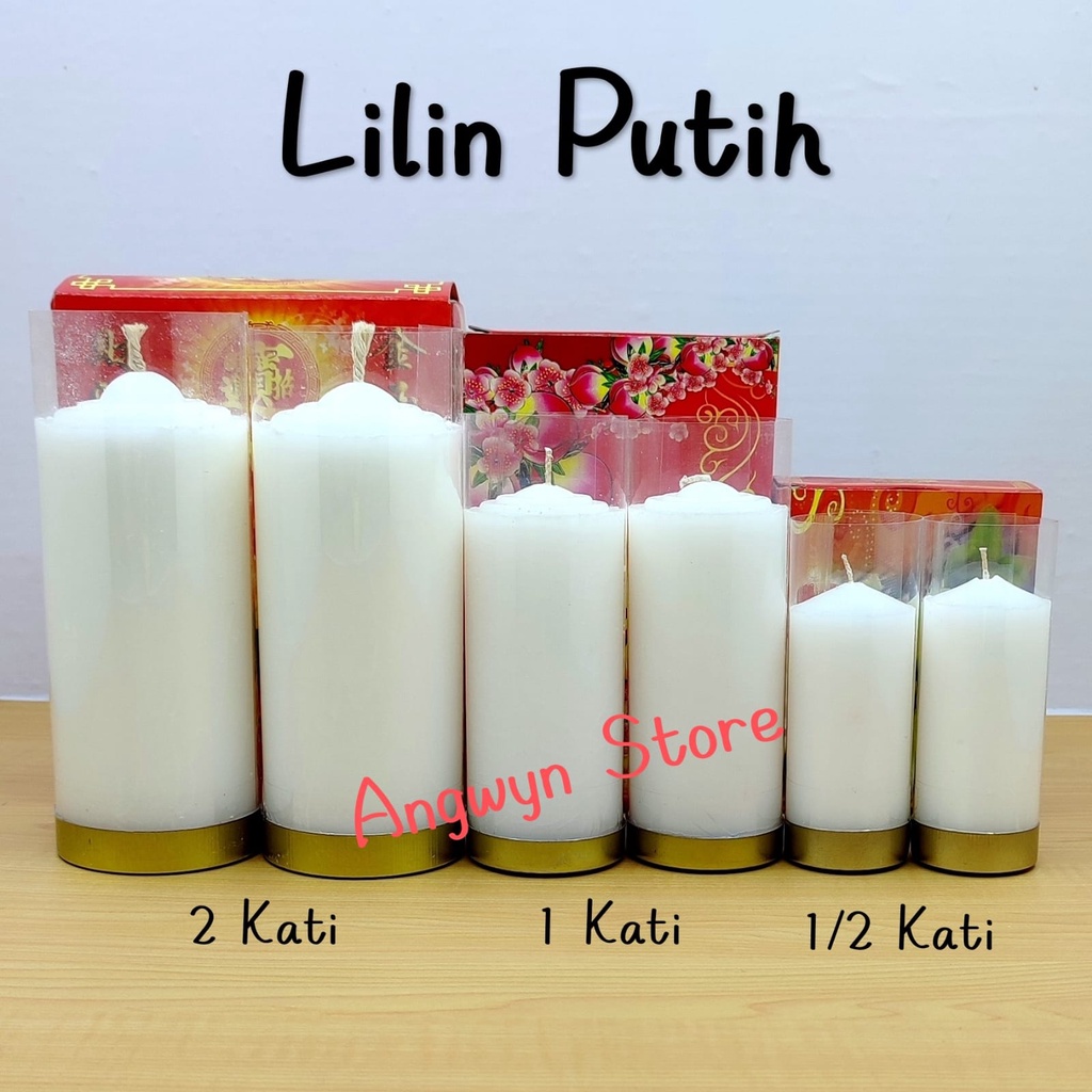 Lilin Putih Jumbo Polos / Lilin Ibadah 1 Kati isi 2 pcs