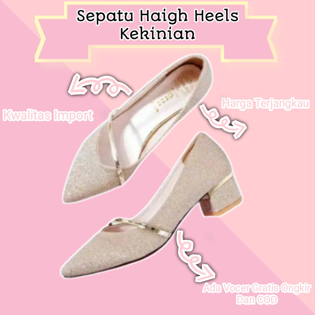 Sepatu Hak Tahu Peep Toes/Haigh Heels Wanita