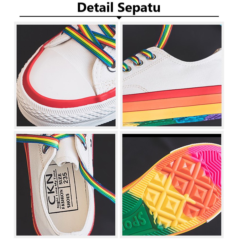 Sepatu Sneakers Wanita Import Warna-Warni Sepatu Olahraga Cewek Sepatu Hitam Perempuan SP-058