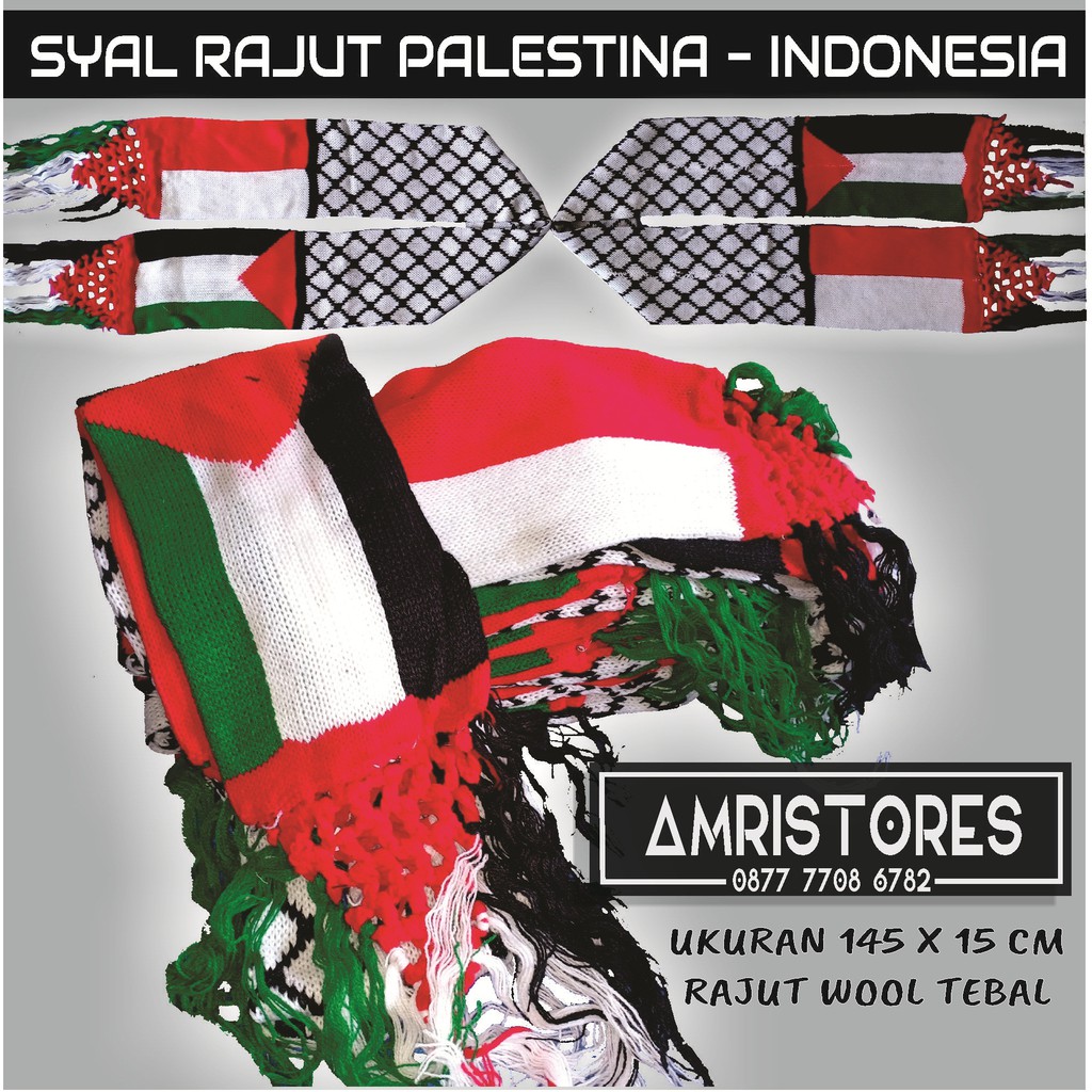 Amristores Syal Rajut Wool Tebal Edisi Bendera Palestina Indonesia Shopee Indonesia