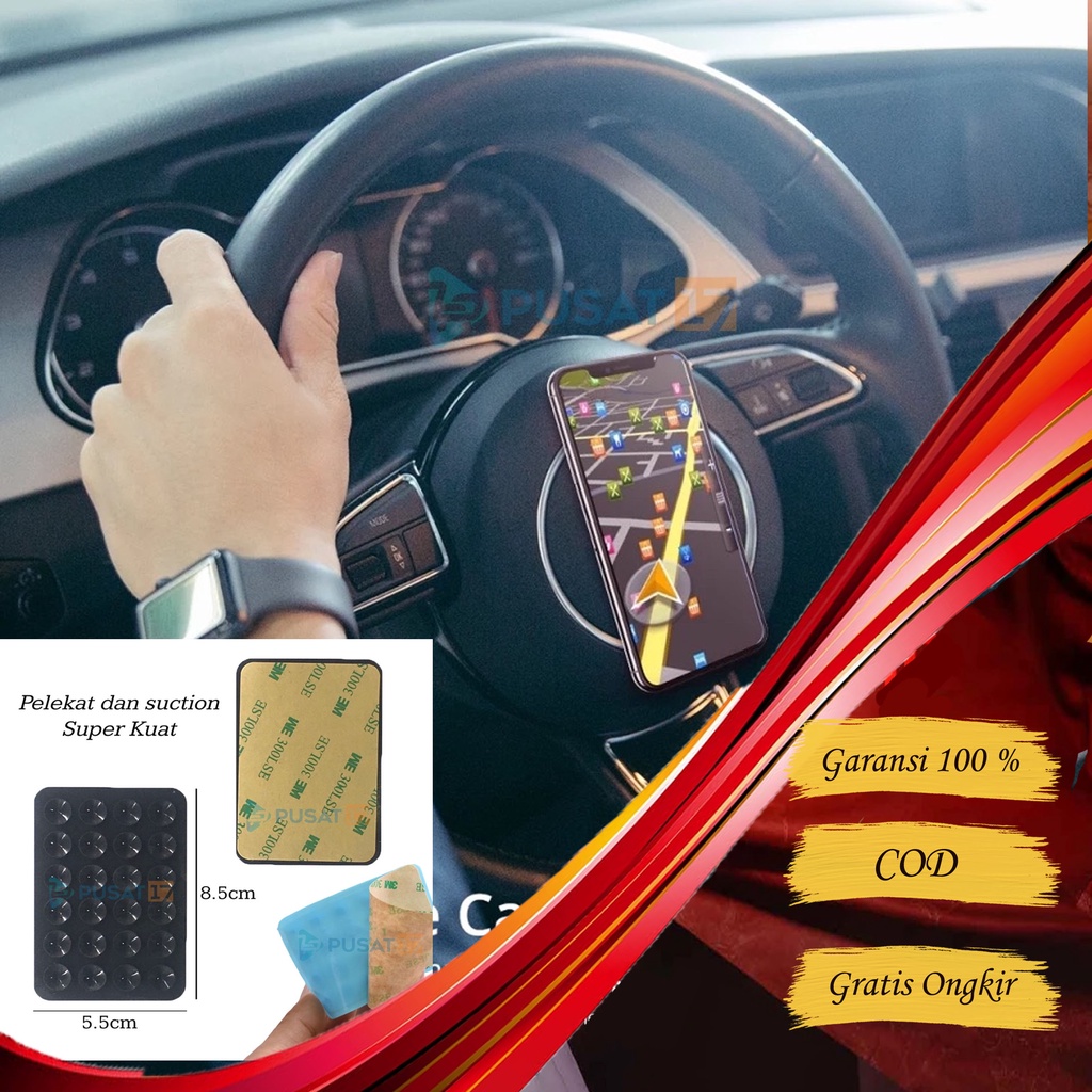 3M Tempelan HP Gurita -- AC 93 --  Car Holder HP Motor Mobil Tempelan dudukan pegangan penyangga HP di GOJEK Driver  Stand phone holder  handphone  motor  mobil dashboard Accessories Aksesoris  Perekat HP dinding meja spion beat nmax