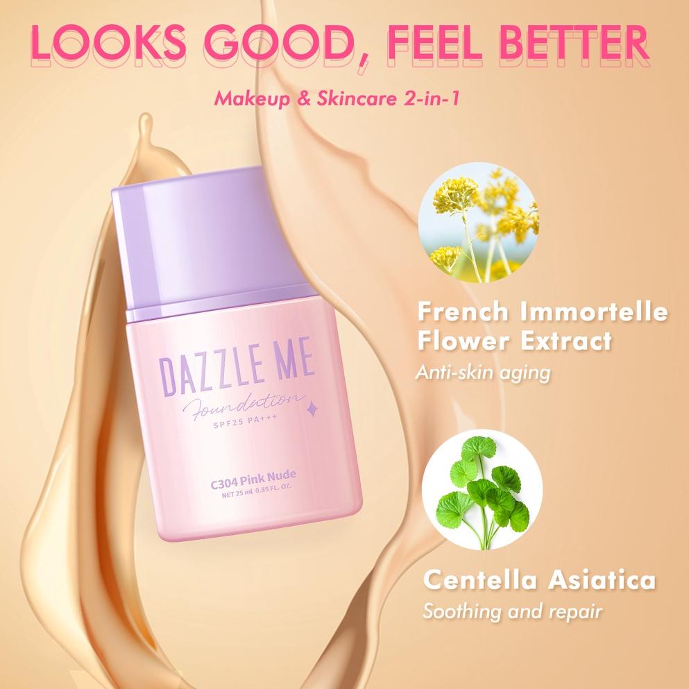 BIG SALE [BPOM] DAZZLE ME Day by Day Foundation - Full Coverage Oil control Long Lasting Makeup SPF 