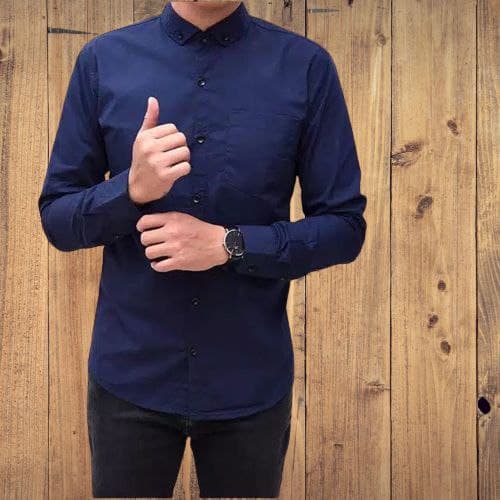 KEMEJA PRIA MENS POLOSAN LENGAN PANJANG COOLMAN PAKIAN PRIA CASUAL PAKAIAN DINAS PNS KERJA SIZE MLXL