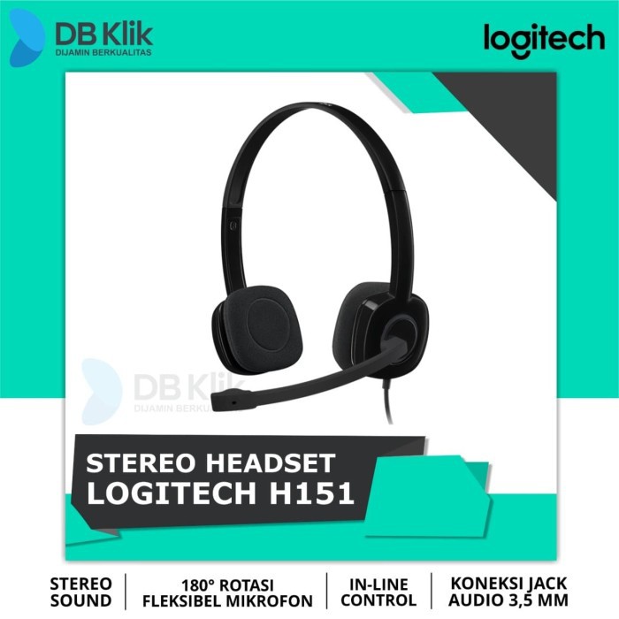 Headset Logitech H151 Stereo For Computer, Smartphone, tablet