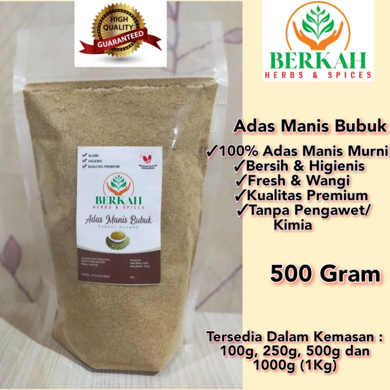 

Adas Manis Bubuk Berkah 500gr Kualitas Premium Wangi Halal Higienis