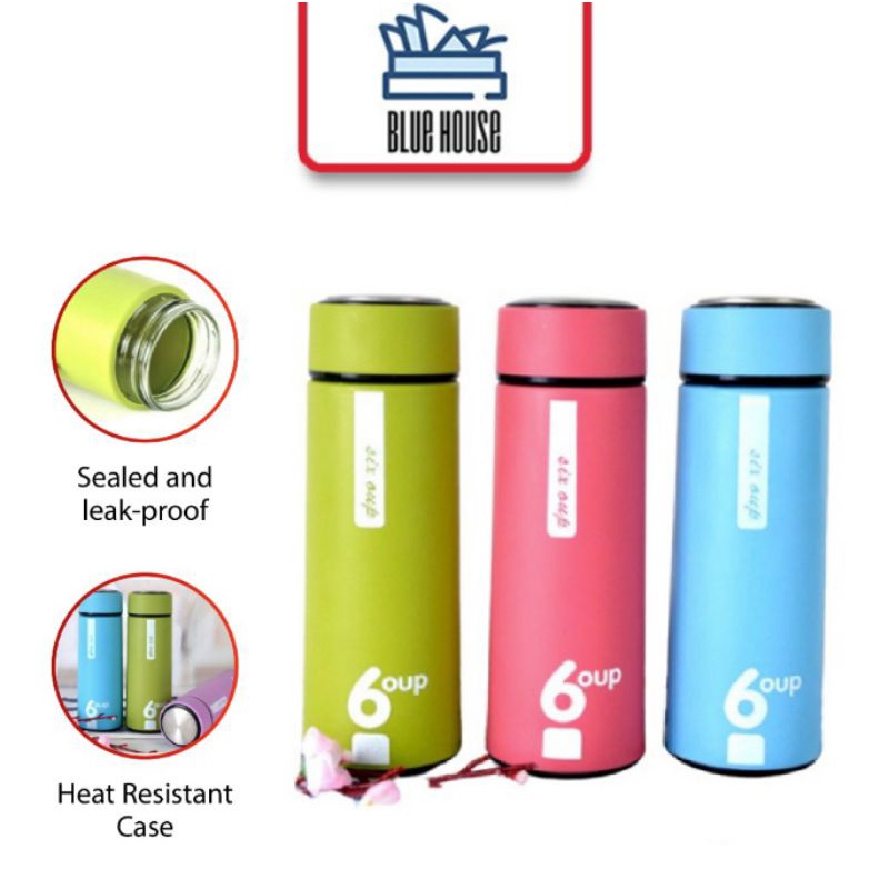 Blue House - Botol Air Minum Dalam Bahan Kaca Anti Panas