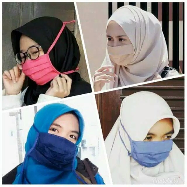 JUAL MASKER KAIN BEST SELLER Masker Kain Sablon Anti Debu Putih Polos Perlengkapan Haji Dan Umroh