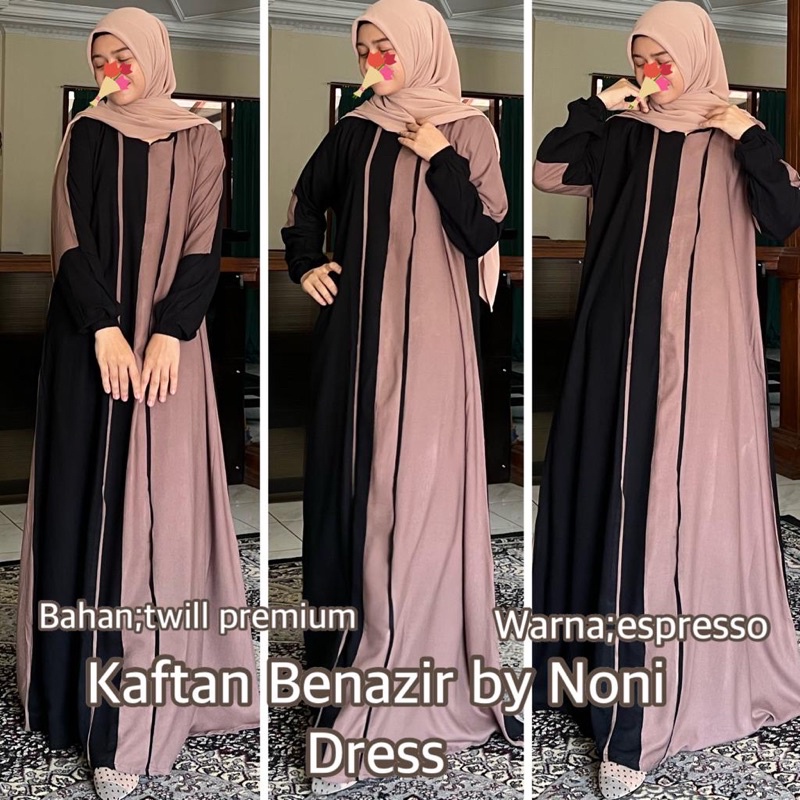 Daster Arab Noni BENAZIR Dress Busui Kaftan Twill Premium Big Size