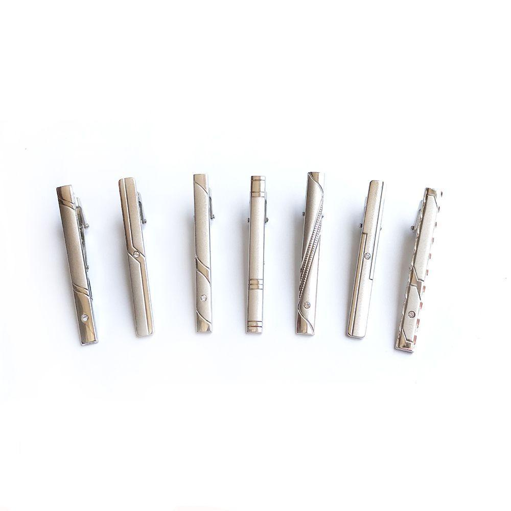 Mxbeauty Klip Jepit Dasi Pria Bahan Alloy Warna Silver Hias Kristal Untuk Pernikahan