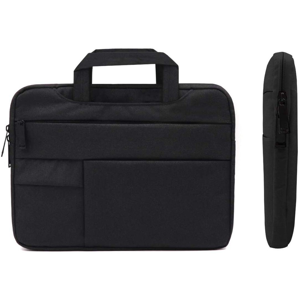 Tas Laptop 14inch Softcase Sleeve Macbook Pocket Handstrap Waterproof - Black
