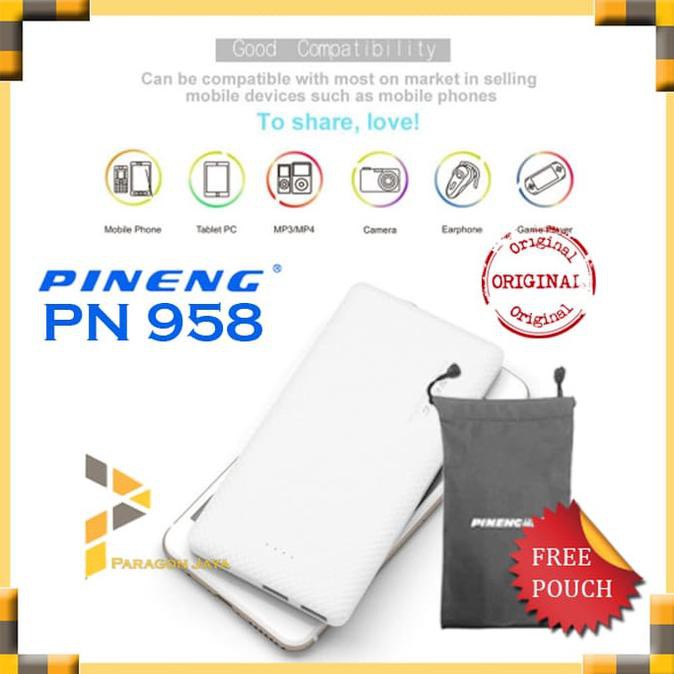 harga promo Barang bagus Pineng PN-958 Powerbank Pineng PN 958 Power Bank 10000 mAh White