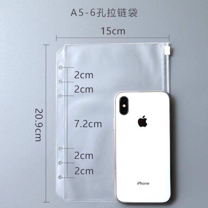 Zipper Lock Binder A6 A5 Loose Leaf Tempat Penyimpanan Uang AKUNTANSI PEMBUKUAN BUKU CATATAN PEMISAH KEUANGAN B5 Ring 6 20 Logam mulia emas antam 1 gram tabungan harian bulanan-A5 Ring 6