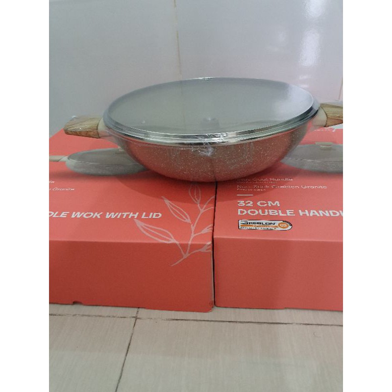 Wajan wok stein steincookware cook ware granite greblon 32inch 32&quot; - WokPan 30cm