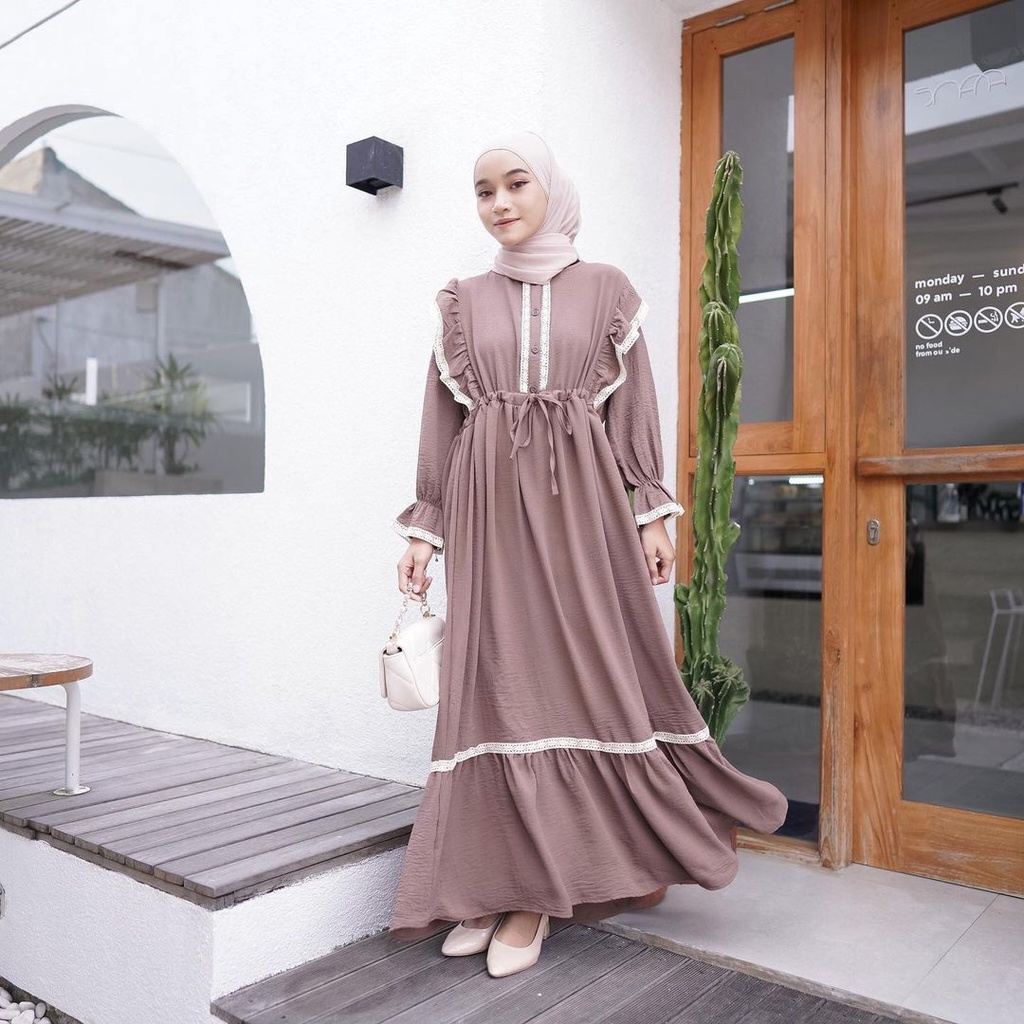 BLOUSE OVERSIZE - GAMIS FULL KANCING BUSUI OVERSIZED LENGAN BALON - HAN MIDI DRESS - RINIANA DRESS