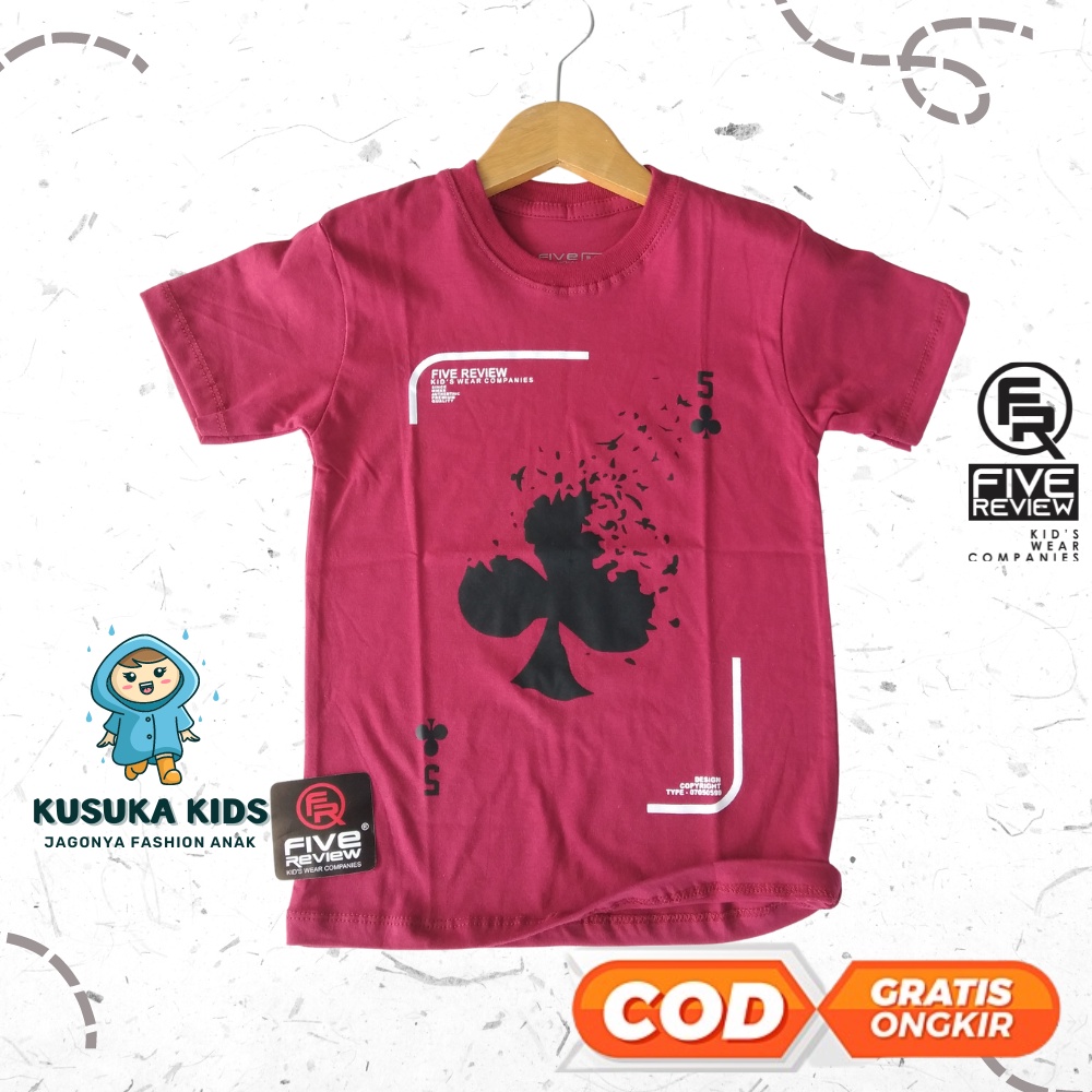 KusukaKids - Baju Kaos Anak Laki-Laki Perempuan Atasan Anak Cowok Cewek Unisex Umur 1 2 4 6 8 9 10 1