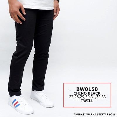 Celana Chino Pria Hitam Slim Fit / Semi Formal