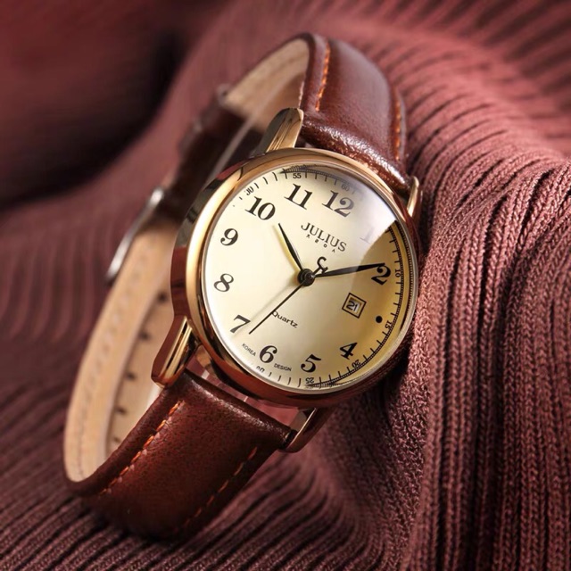 JULIUS JA-508 Bagsomnia Jam Tangan Bulat Kecil Tanggal Vintage Classic