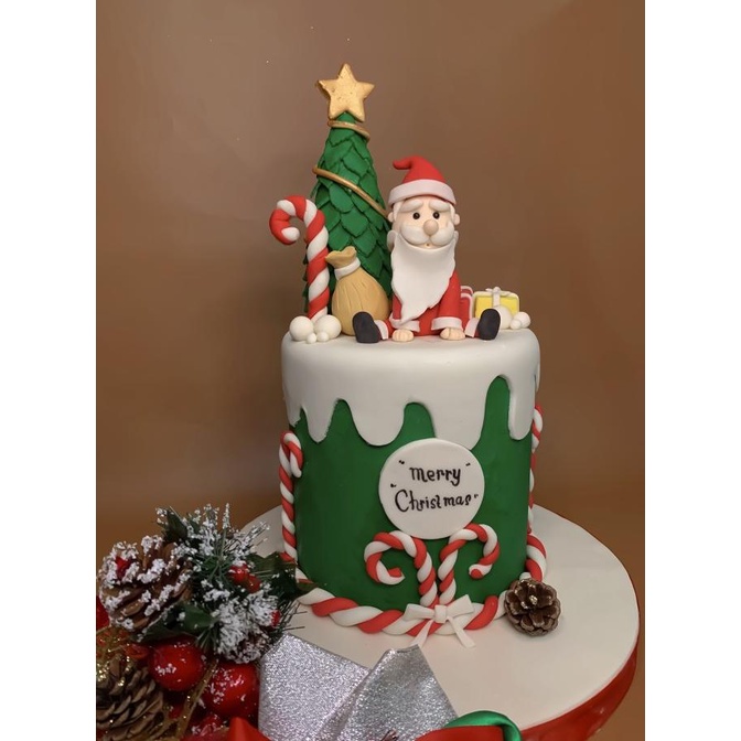 

X'MAX FONDANT CAKE | KADO XMAS | PARCEL PARSEL MURAH | HAMPERS NATAL DF161DSD