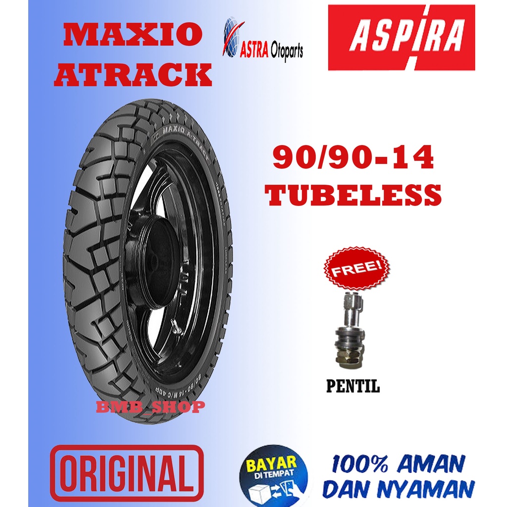 Ban semi trail Aspira Atrack 90/90 ring 14 Tubeless untuk motor matic beat Vario Scoopy Fino Mio